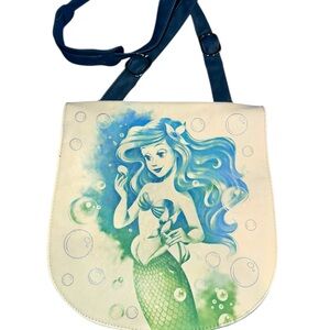 Disney Boutique Princess Ariel Little Mermaid canvas crossbody purse bag NWOT
